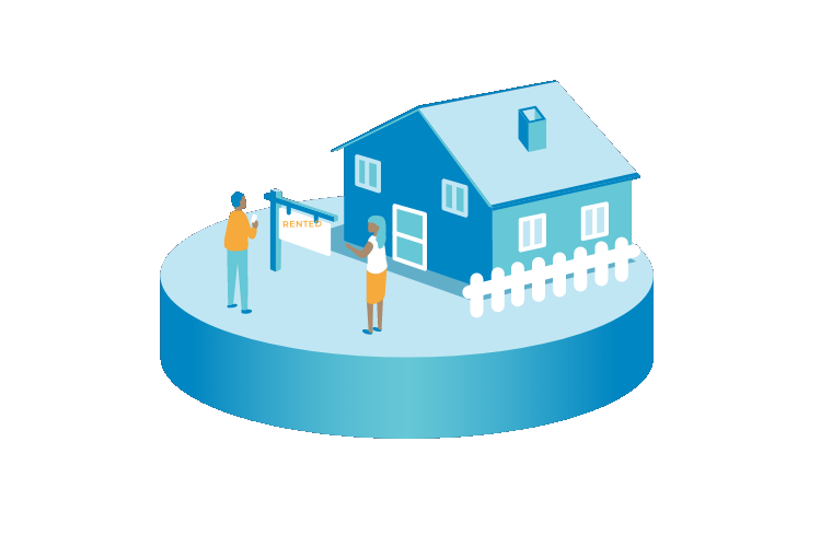 Illustration of a landlord managing a rental property