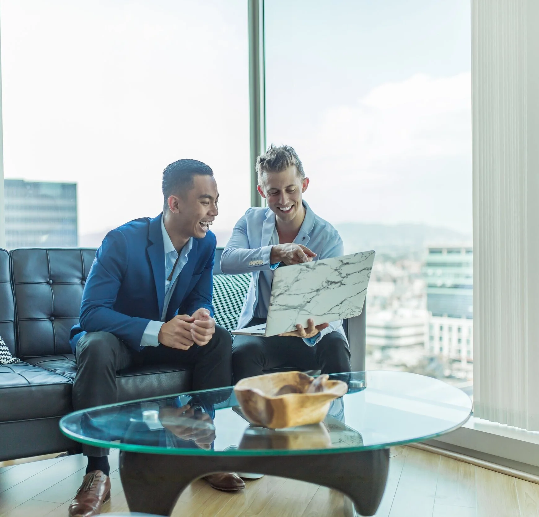 Property professionals reviewing a report together