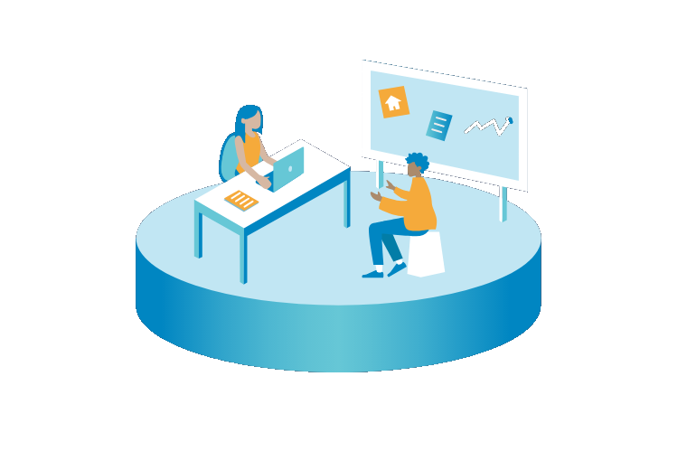 Illustration of a tenant reviewing rental information